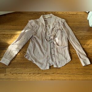 Veronica Beard Kai Striped Blouse - Size 6